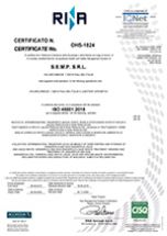 Certificato N OHS 1824 ISO 45001
